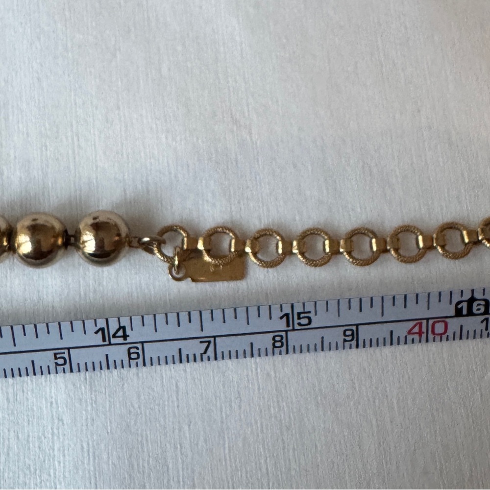 Monet Vintage Gold Ball Beaded Collar Necklace Signed - Picture 7 of 8